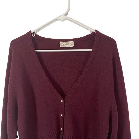 Katies Vintage Women's Large Lambswool Angora Red Babydoll Sweater Coquette - Picture 3 of 7